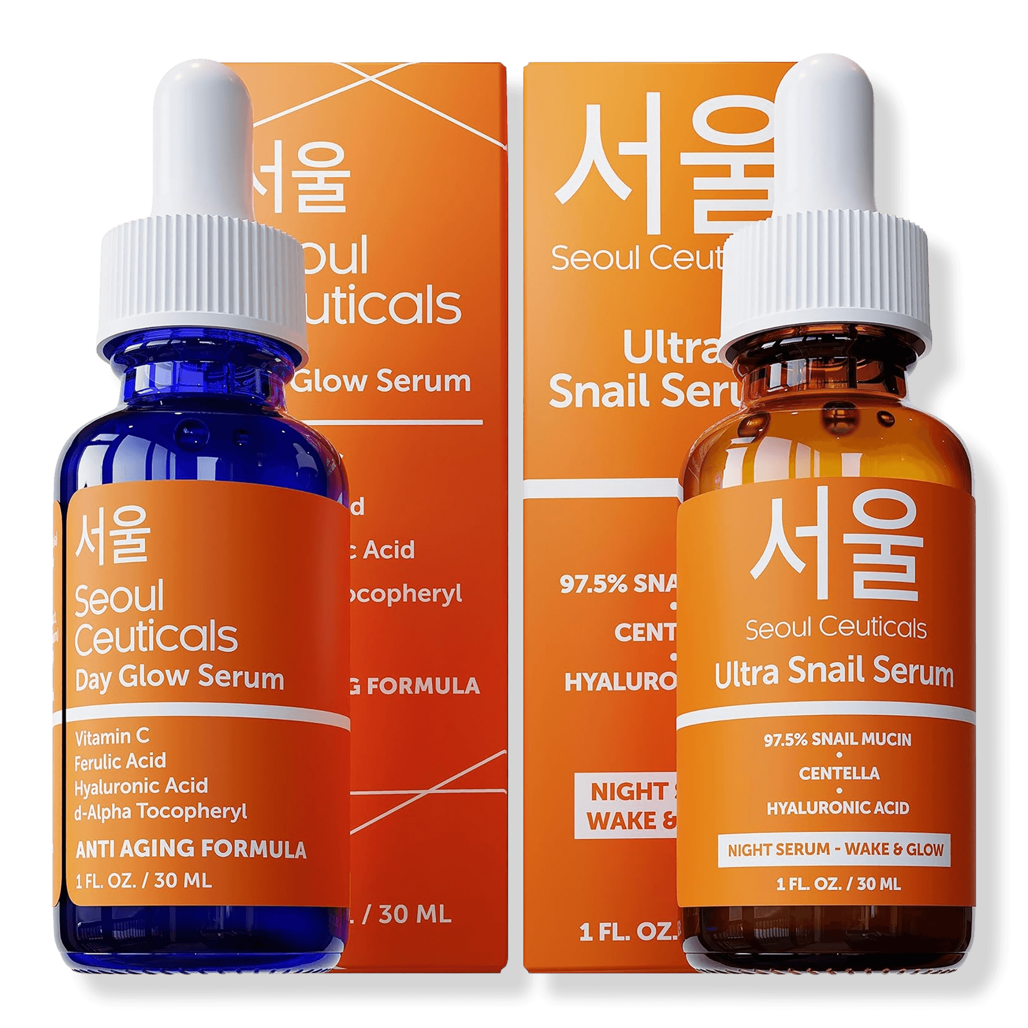 Seoul Ceuticals Korean Skin Care Day & Night Serum Duo