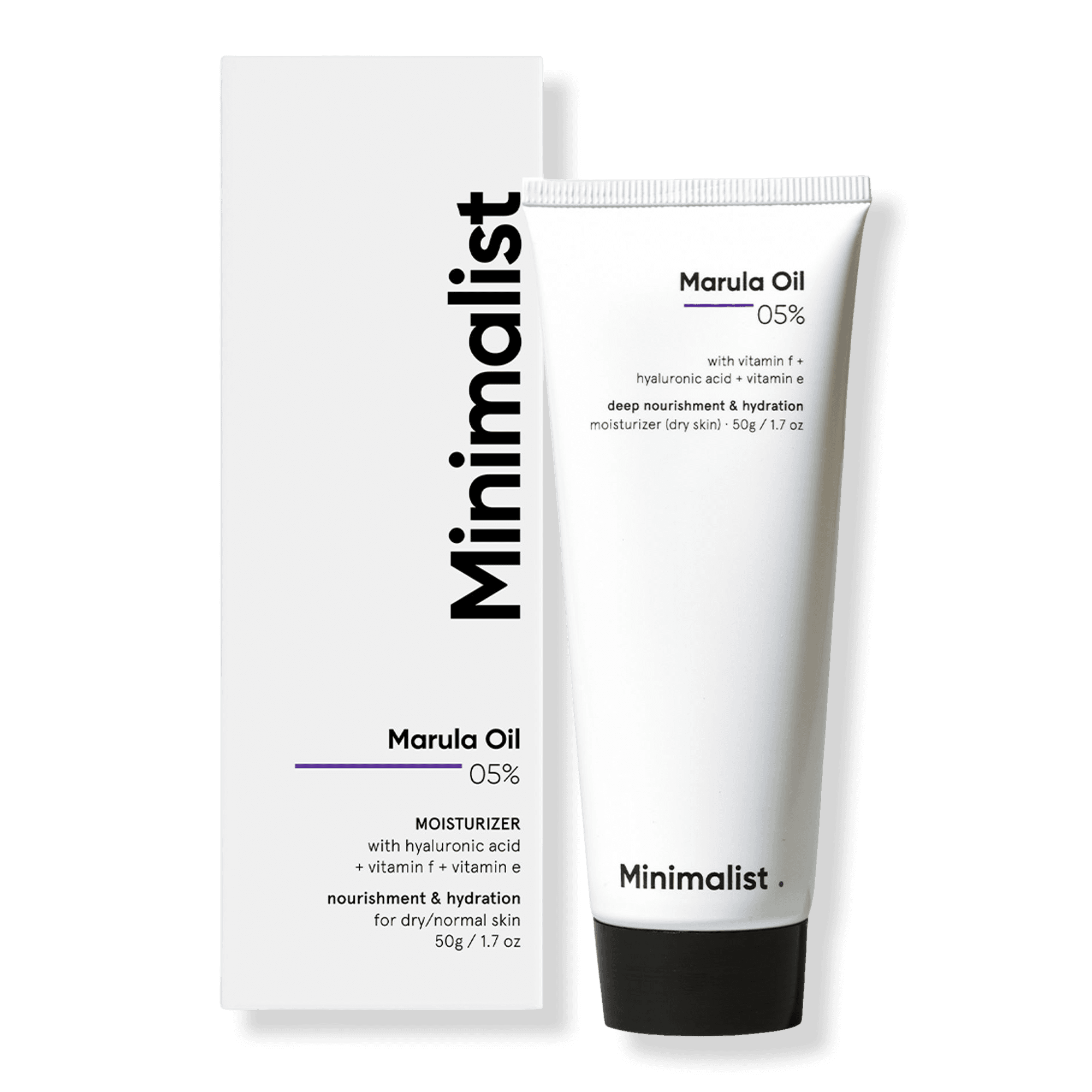Minimalist Face Moisturizer for Dry Skin with Marula Oil 5% & Hyaluronic Acid