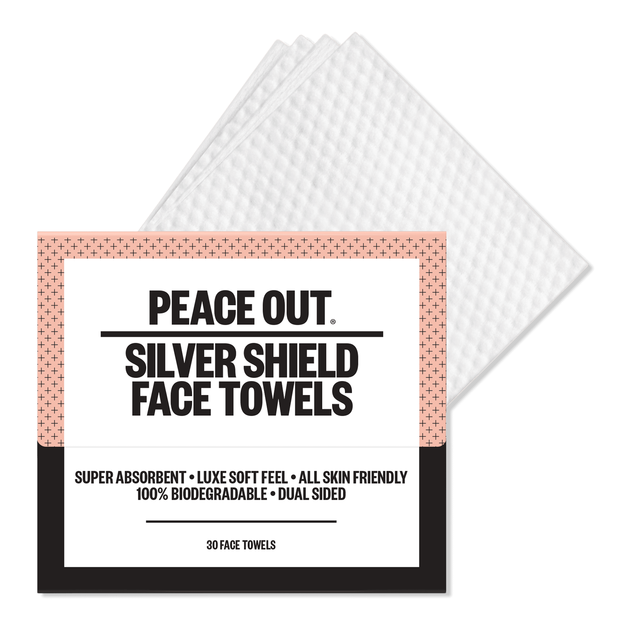 Peace Out Silver Shield Disposable Face Towels