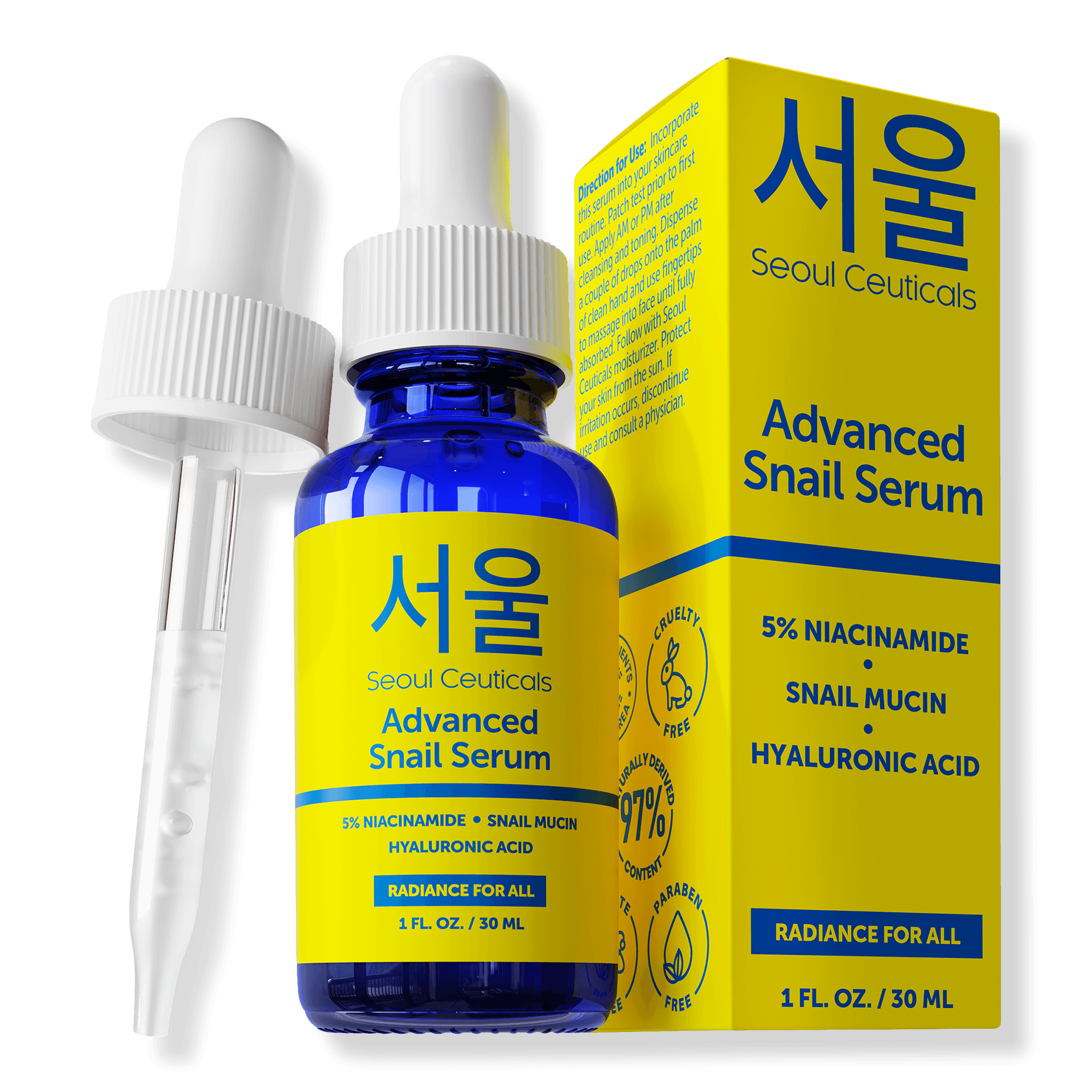 Seoul Ceuticals Korean Skin Care Niacinamide Advanced Snail Serum