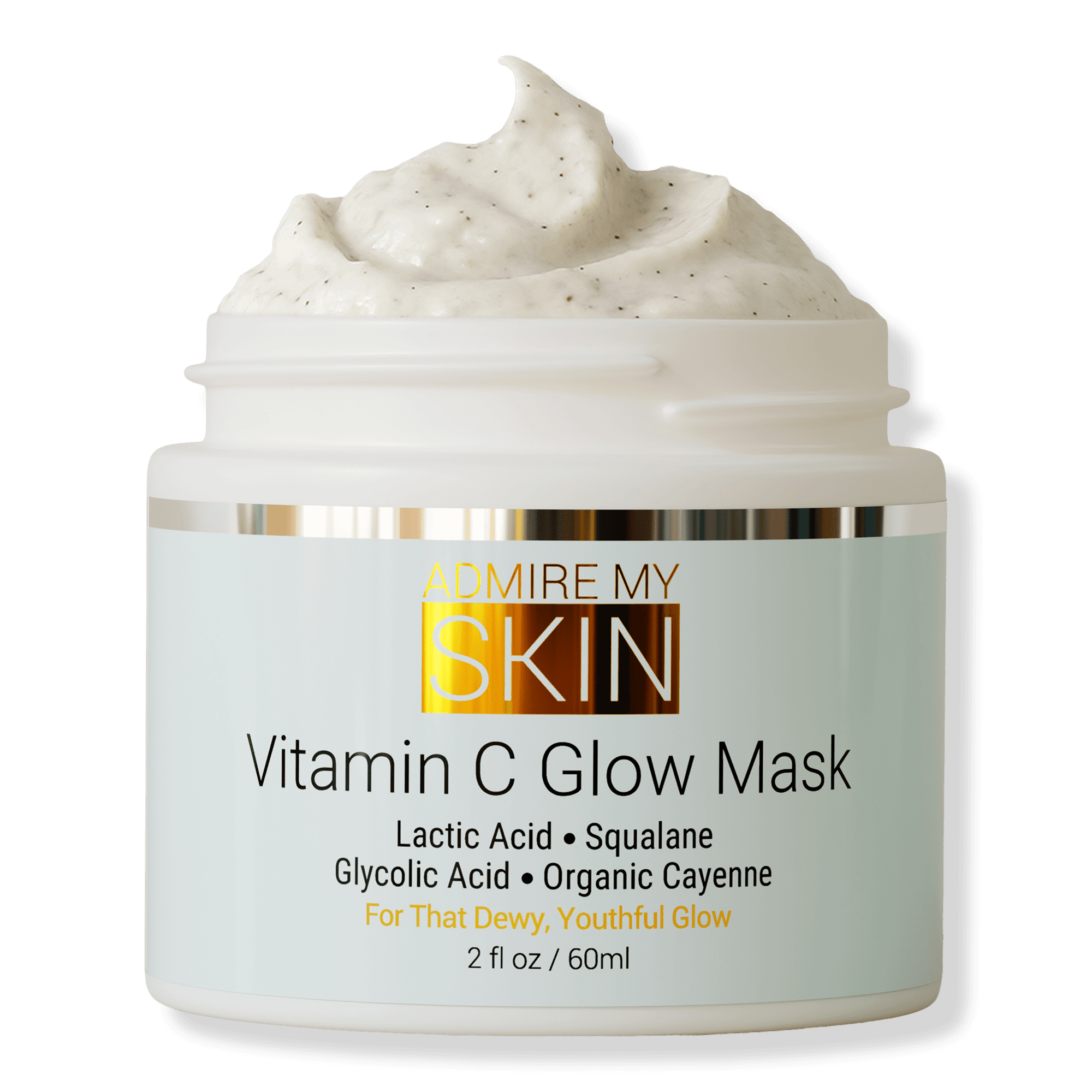 Admire My Skin Vitamin C Glow Mask for Brightening - Contains Glycolic and Lactic Acids
