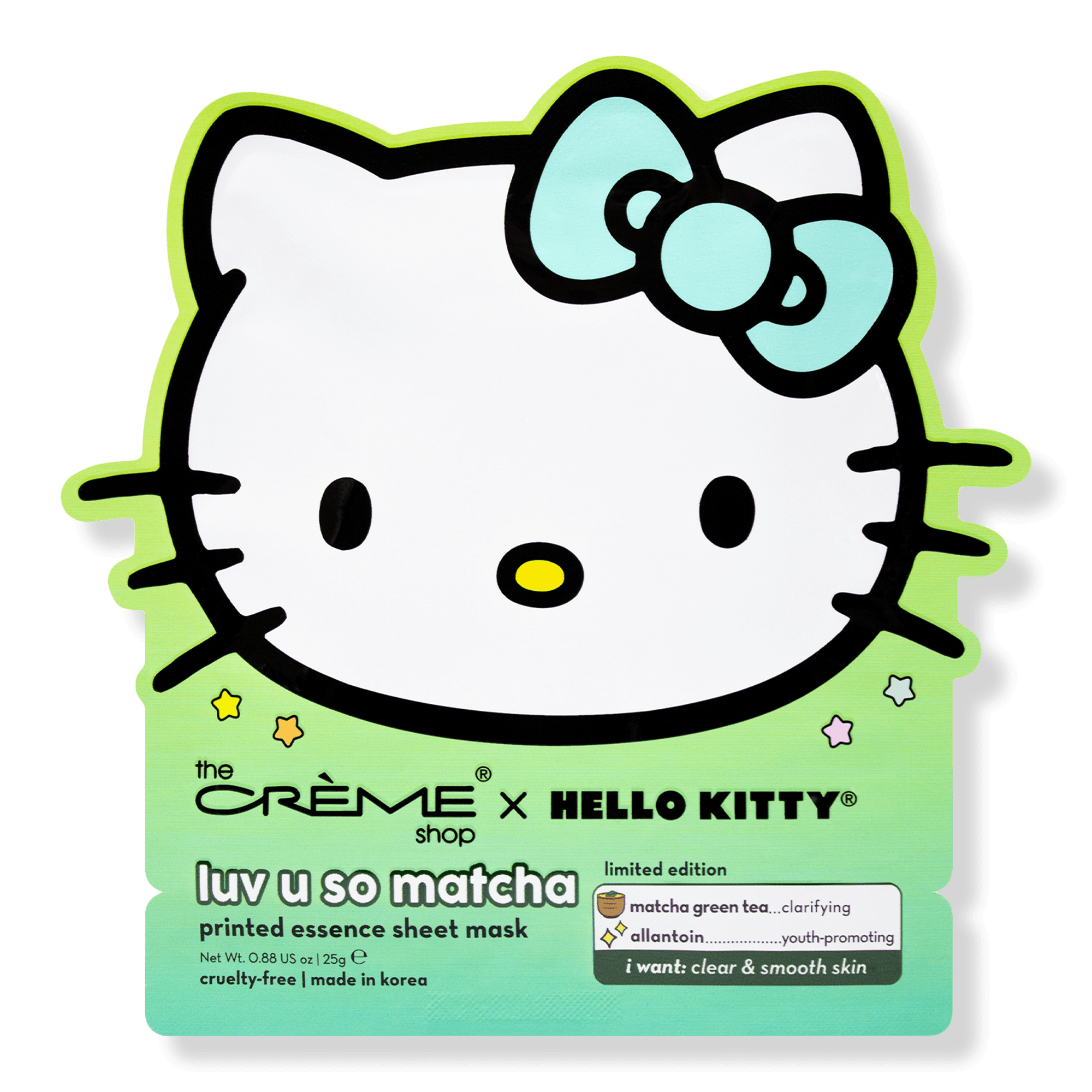 The Crème Shop Hello Kitty Luv U So Matcha Printed Essence Sheet Mask
